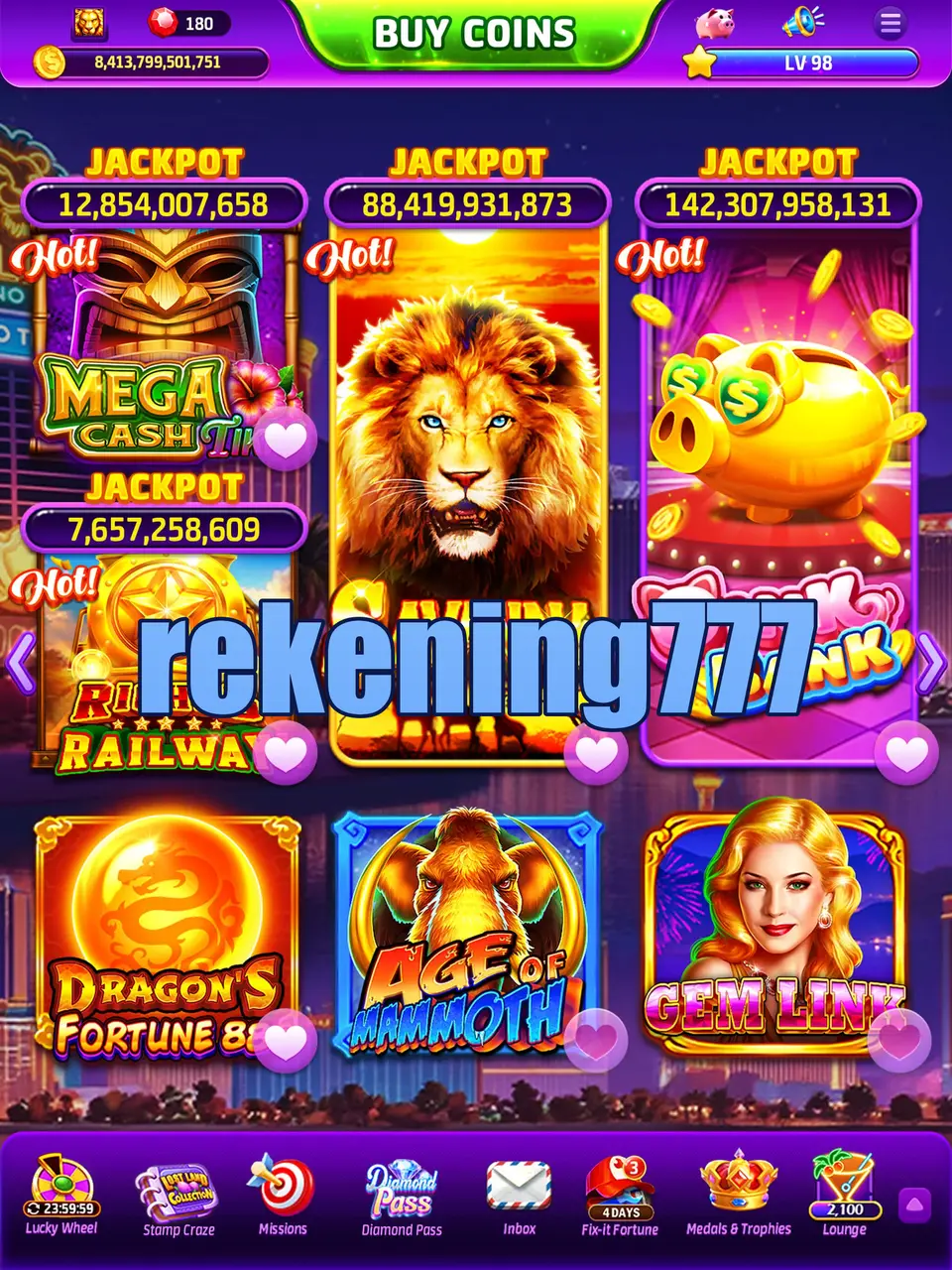 rekening777 Masuk